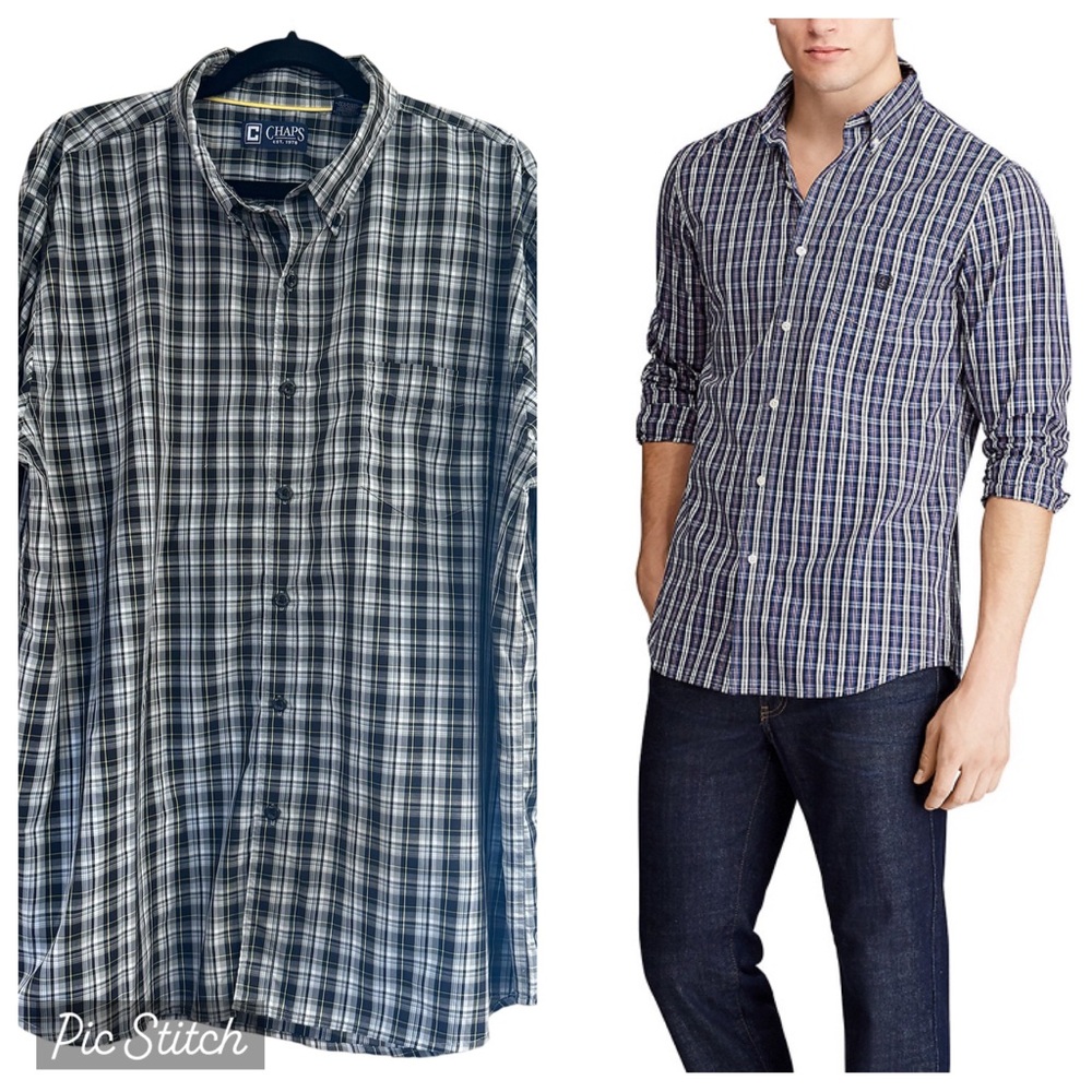 Chaps Button Down Men’s Casual Long Sleeve XXL